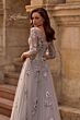 La Femme 29825 Floral Appliques Sheer Neckline Dress