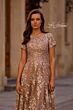La Femme 29830 Boat Neckline Embroidered Dress