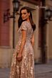 La Femme 29830 Boat Neckline Embroidered Dress