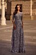 La Femme 29903 Sequin Lace Illusion Sleeves Dress