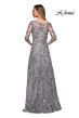 La Femme 29903 Sequin Lace Illusion Sleeves Dress