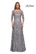 La Femme 29903 Sequin Lace Illusion Sleeves Dress