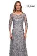 La Femme 29903 Sequin Lace Illusion Sleeves Dress