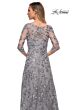 La Femme 29903 Sequin Lace Illusion Sleeves Dress
