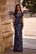 La Femme 29961 Short Sleeves Floral Dress