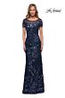 La Femme 29961 Short Sleeves Floral Dress