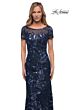 La Femme 29961 Short Sleeves Floral Dress