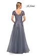 La Femme 29164 V-Neck Embroidered Dress