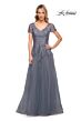 La Femme 29164 V-Neck Embroidered Dress