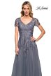 La Femme 29164 V-Neck Embroidered Dress