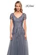 La Femme 29164 V-Neck Embroidered Dress
