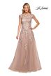 La Femme 29829 Cap Sleeves Embroidered Dress