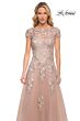 La Femme 29829 Cap Sleeves Embroidered Dress