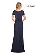 La Femme 29926 Knot Waist V-Neck Dress