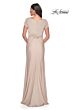 La Femme 29926 Knot Waist V-Neck Dress