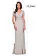 La Femme 29926 Knot Waist V-Neck Dress