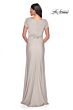 La Femme 29926 Knot Waist V-Neck Dress