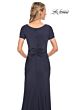 La Femme 29926 Knot Waist V-Neck Dress