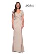 La Femme 29926 Knot Waist V-Neck Dress
