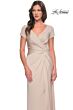 La Femme 29926 Knot Waist V-Neck Dress