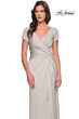 La Femme 29926 Knot Waist V-Neck Dress