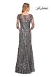 La Femme 29976 Illusion Sleeves Floral Dress