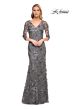 La Femme 29976 Illusion Sleeves Floral Dress