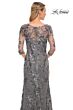 La Femme 29976 Illusion Sleeves Floral Dress