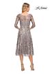 La Femme 29993 Metallic Lace Illusion Neckline Dress