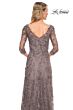La Femme 29994 Floral Embroidery V-Neck Dress