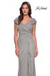 La Femme 29996 Portrait Neckline Ruched Dress