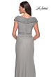 La Femme 29996 Portrait Neckline Ruched Dress