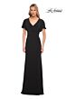 La Femme 29997 Flutter Sleeves V-Neck Dress