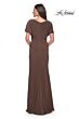 La Femme 29997 Flutter Sleeves V-Neck Dress
