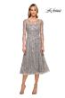 La Femme 30002 Sequin Lace Illusion Neckline Dress