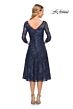 La Femme 30005 V-Back Sequin Lace Dress