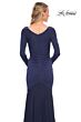 La Femme 30010 Drop Waist Long Sleeve Dress