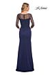 La Femme 30028 Illusion Sleeves Ruched Dress