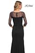 La Femme 30028 Illusion Sleeves Ruched Dress
