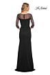 La Femme 30028 Illusion Sleeves Ruched Dress