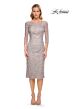 La Femme 30036 Bateau Neckline Floral Dress