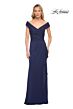 La Femme 30040 Hug Shoulder Neckline Ruched Dress