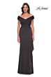 La Femme 30040 Hug Shoulder Neckline Ruched Dress