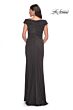 La Femme 30040 Hug Shoulder Neckline Ruched Dress