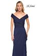 La Femme 30040 Hug Shoulder Neckline Ruched Dress