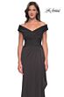 La Femme 30040 Hug Shoulder Neckline Ruched Dress