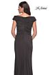 La Femme 30040 Hug Shoulder Neckline Ruched Dress