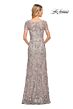 La Femme 30053 Scoop Neckline Beaded Lace Dress