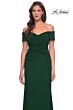 La Femme 30057 Beaded Sleeves Ruched Dress
