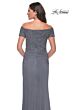 La Femme 30057 Beaded Sleeves Ruched Dress
